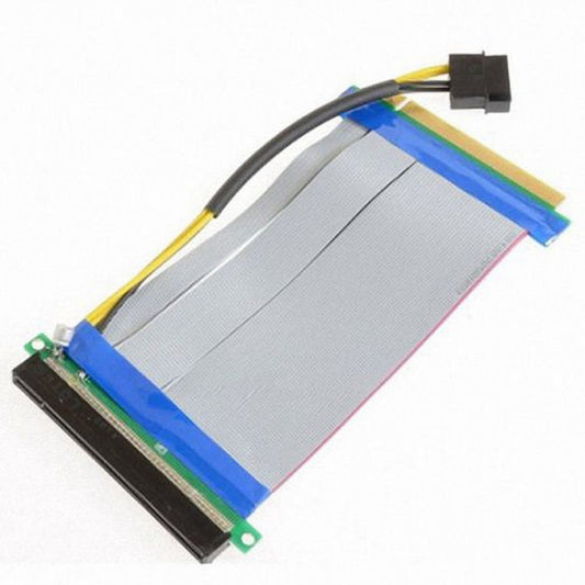 CY PCI-E Express 16X to 16x Riser Extender Card with Molex IDE Power Ribbon Cable 20cm EP-074