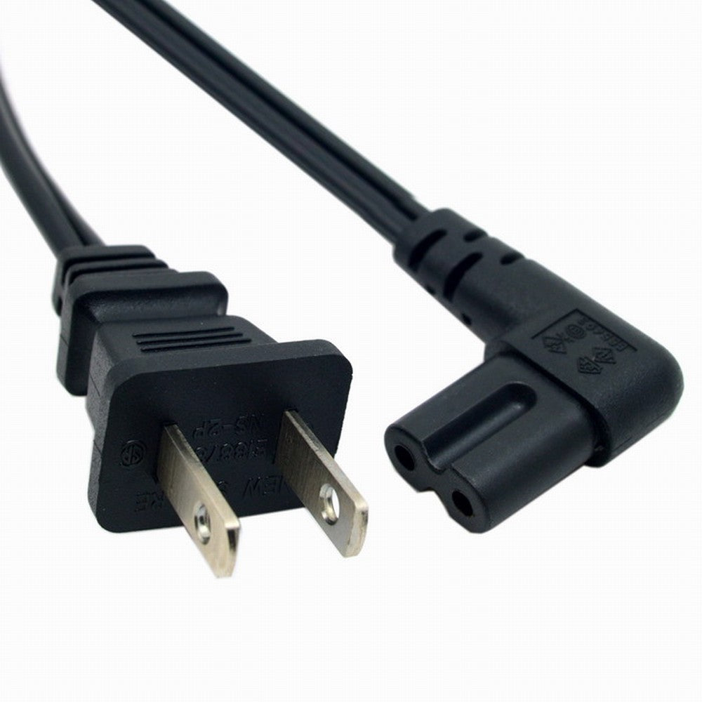 CY USA 2pin Male to 90 Degree Right Angled IEC 320 C7 Power Supply Cord cable 1M PW-039