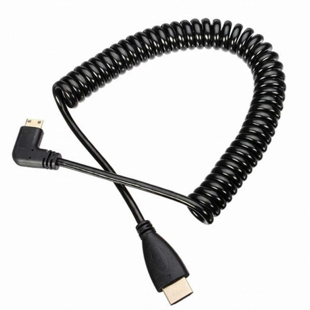 CY 90 Degree Right Angled Type Mini HDMI Male to HDMI Male Stretch Spring Cable 4K 60hz 1.2m HD-108-RI