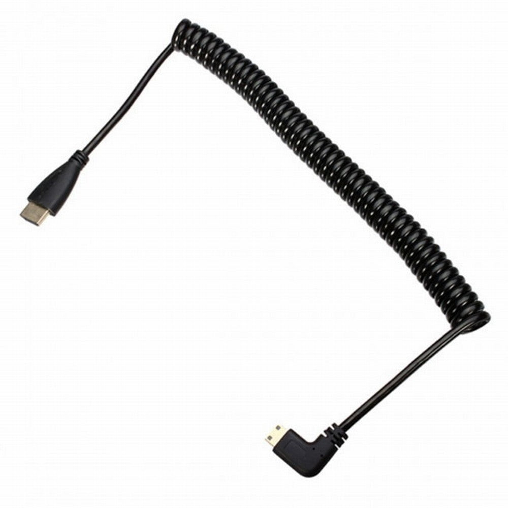 CY 90 Degree Right Angled Type Mini HDMI Male to HDMI Male Stretch Spring Cable 4K 60hz 1.2m HD-108-RI