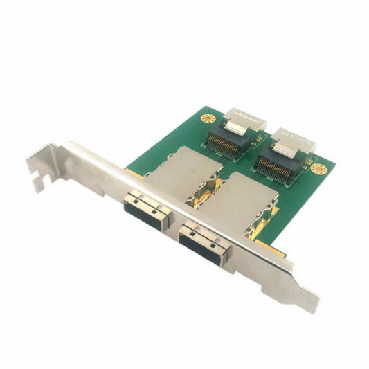 CY Dual Ports Mini SAS SFF-8088 To SAS 36Pin SFF-8087 PCBA Female Adapter With PCI Bracket SF-035