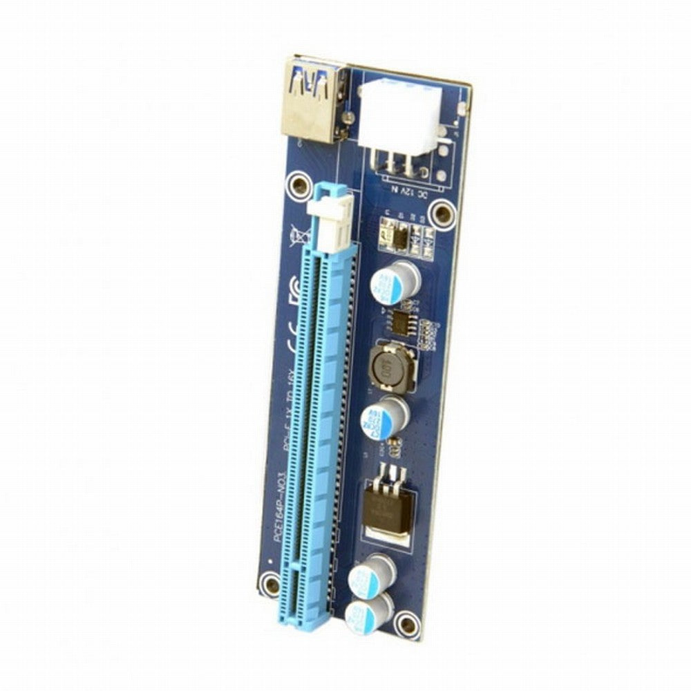 CY PCI-E 1x to 16x Mining Machine Enhanced Extender Riser Adapter with USB 3.0 6Pin Power Cable EP-037