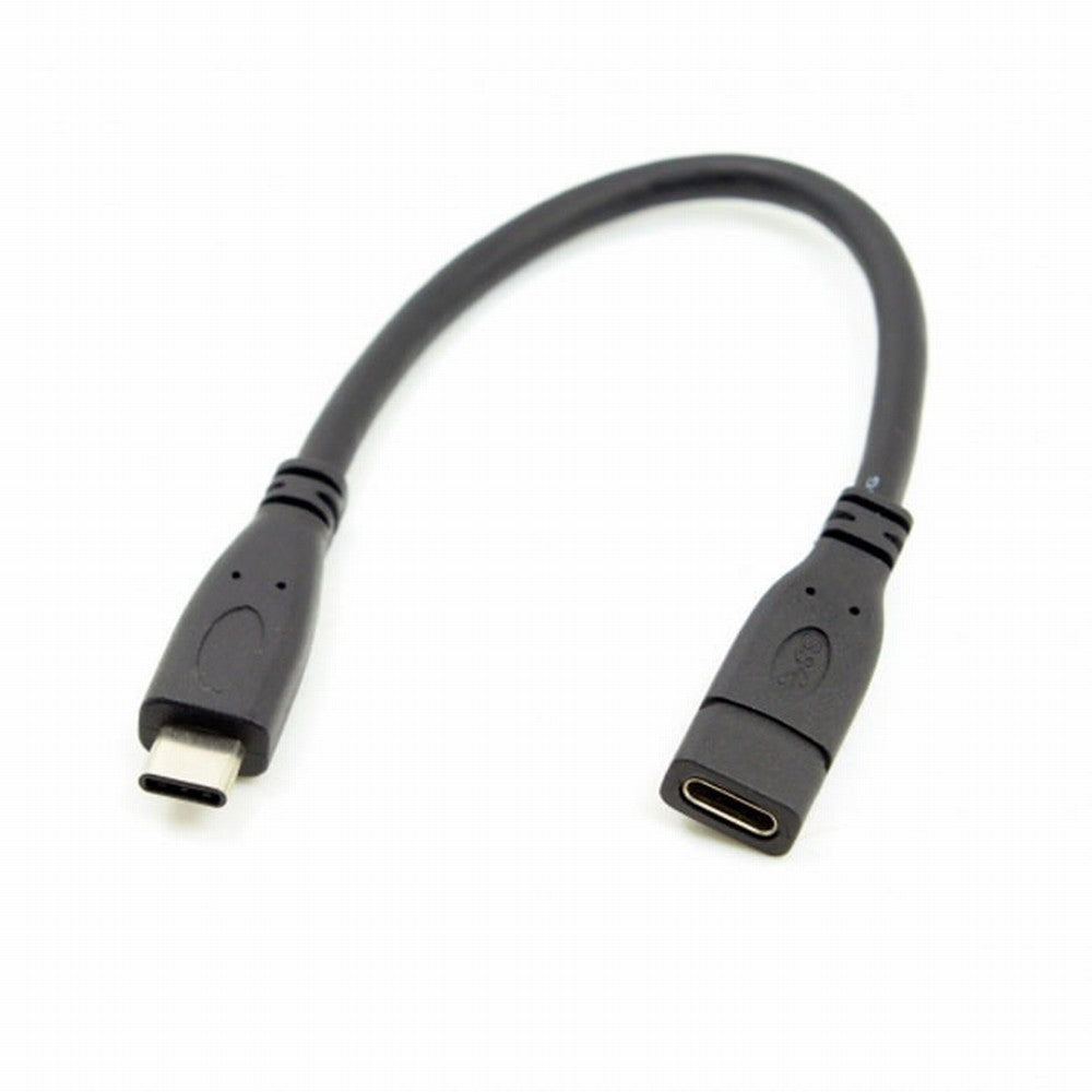 CY USB-C USB 3.1 Type C Male to Female Extension Data Cable for Macbook Tablet Mobile Phone 20cm UC-218-BK-0.2M