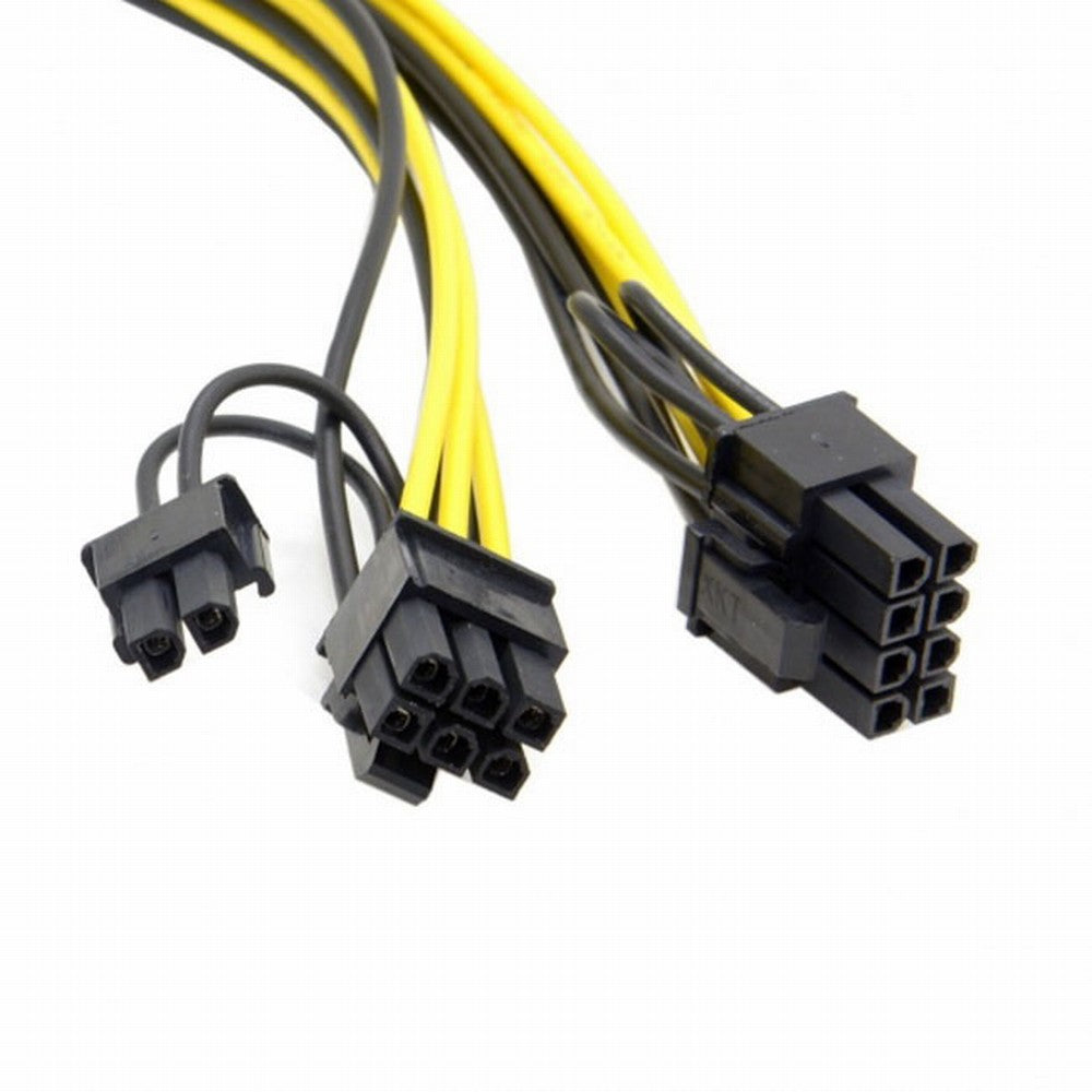 CY PCI-E PCI Express ATX 6Pin Male to Dual 8Pin 6Pin Female Video Card Extension Splitter Power Cable PW-028