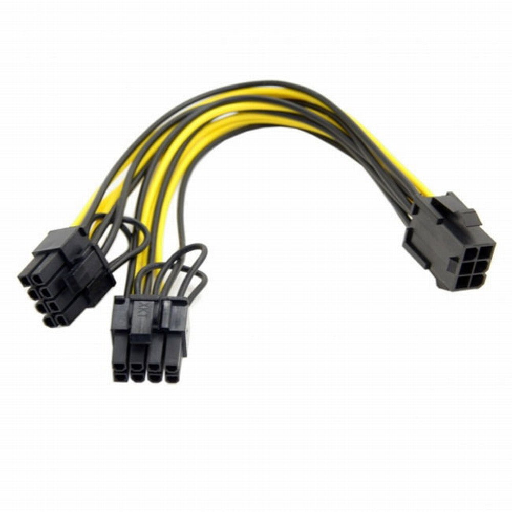 CY PCI-E PCI Express ATX 6Pin Male to Dual 8Pin 6Pin Female Video Card Extension Splitter Power Cable PW-028