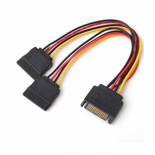 CY SATA II Hard Disk Power Male to 2 Female Splitter Y 1 to 2 Extension Cable SA-052