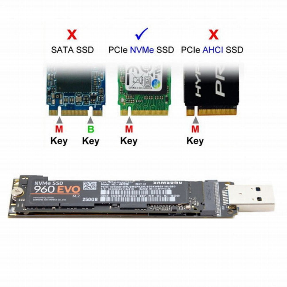 CY USB 3.0 to NVME M-key M.2 NGFF SSD External PCBA Conveter Adapter with Flash Disk Case U3-013