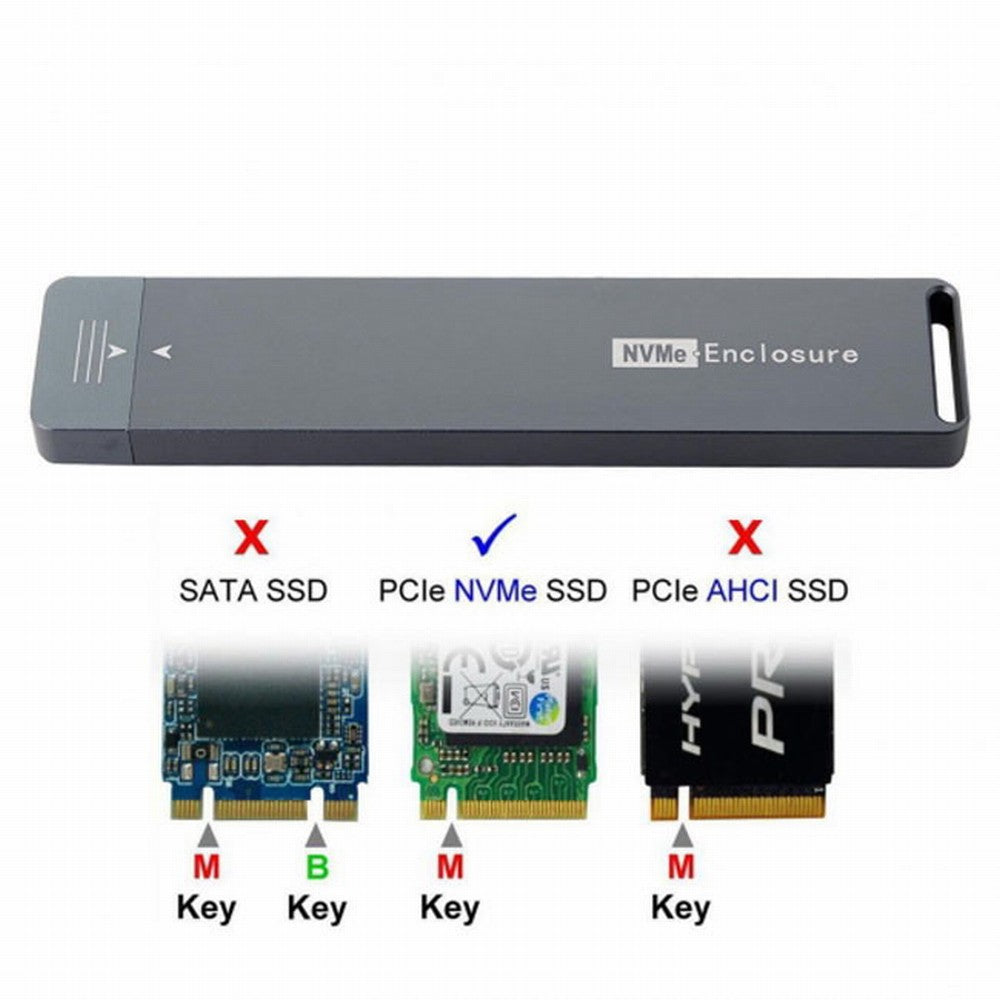 CY USB 3.0 to NVME M-key M.2 NGFF SSD External PCBA Conveter Adapter RTL9210 Chipset with Case U3-017