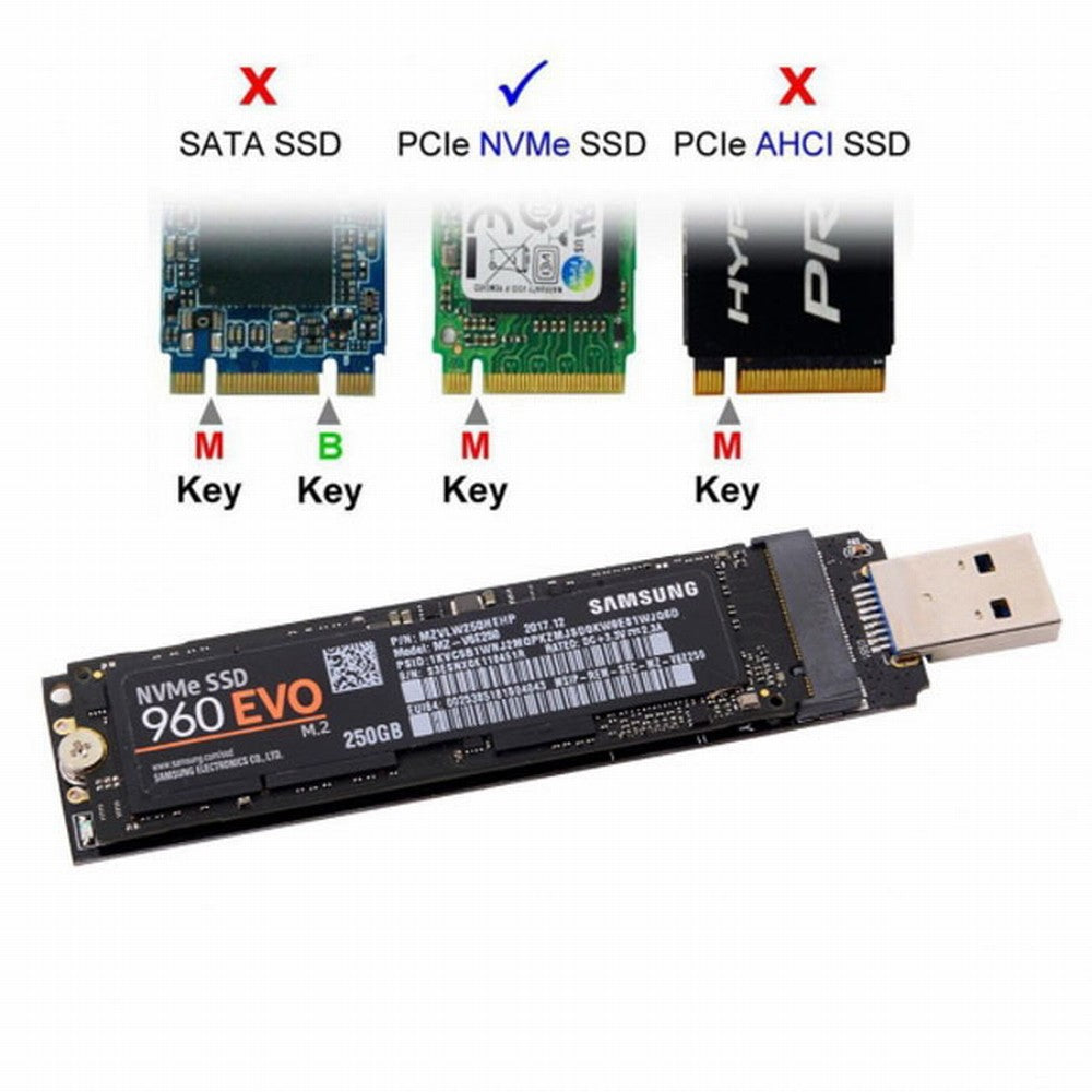 CY USB 3.0 to NVME M-key M.2 NGFF SSD External PCBA Conveter Adapter RTL9210 Chipset with Case U3-017