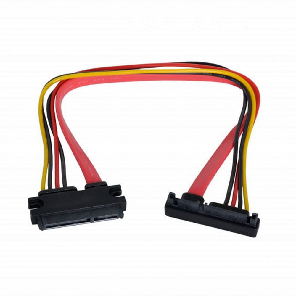 CY Down Angled SATA III 3.0 7+15 22 Pin SATA Male to Female Data Power Extension Cable 30cm SA-065-DN