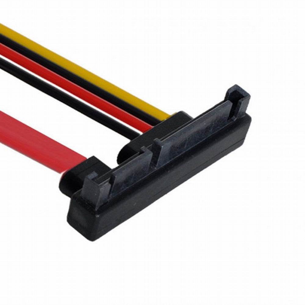 CY Down Angled SATA III 3.0 7+15 22 Pin SATA Male to Female Data Power Extension Cable 30cm SA-065-DN