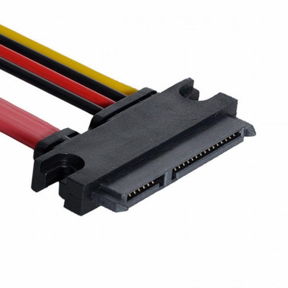 CY Down Angled SATA III 3.0 7+15 22 Pin SATA Male to Female Data Power Extension Cable 30cm SA-065-DN