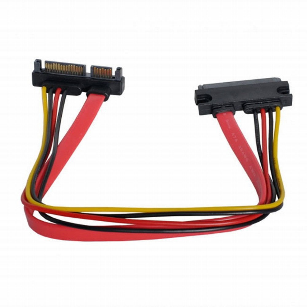 CY Down Angled SATA III 3.0 7+15 22 Pin SATA Male to Female Data Power Extension Cable 30cm SA-065-DN