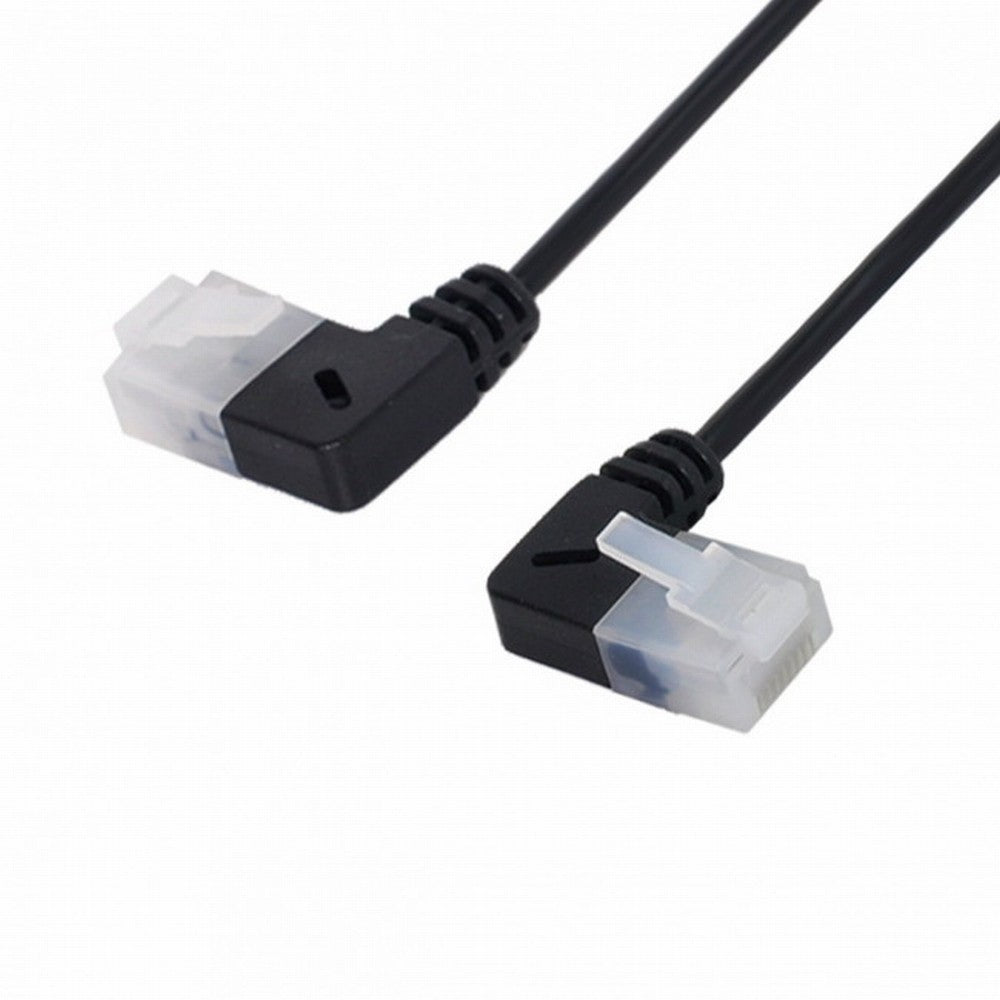 CY Ultra Slim Cat6 Ethernet Cable RJ45 Left to Right Angled 25cm UTP Network Cable Patch Cord 90 Degree Cat6a Lan for Laptop Router TV BOX UT-008-LR