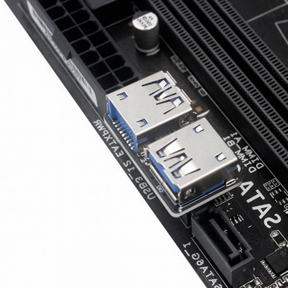 CY Dual USB 3.0 A Type Female to Motherboard 20/19 Pin Box Header Slot Adapter PCBA Flat Type U3-056