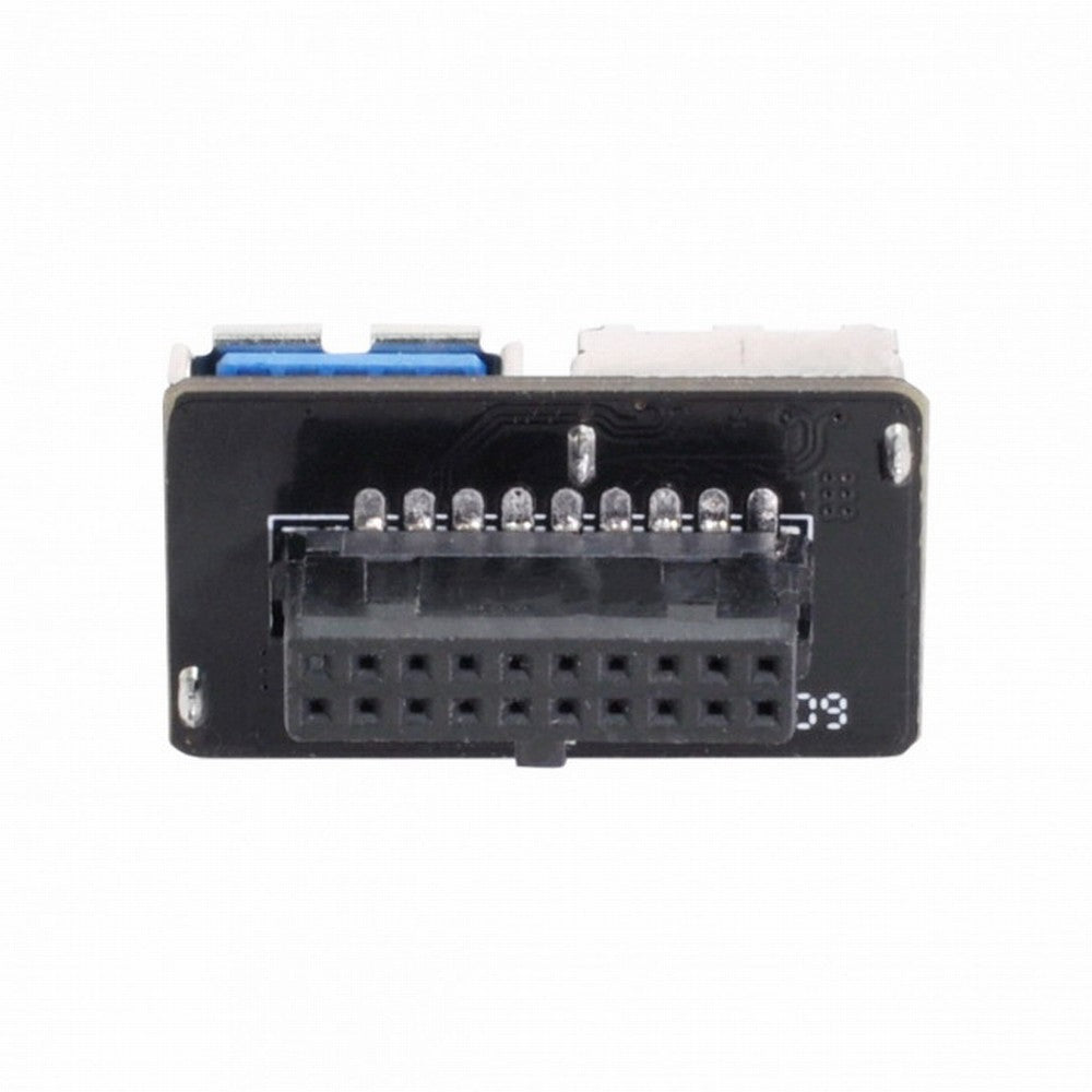 CY Dual USB 3.0 A Type Female to Motherboard 20/19 Pin Box Header Slot Adapter PCBA Flat Type U3-056