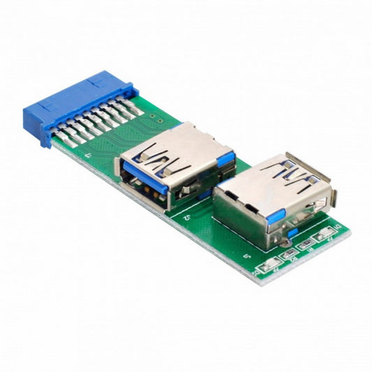 CY Dual Side USB 3.0 A Type Female to Motherboard 20Pin 19 Pin Box Header Slot Adapter PCBA with LED U3-071