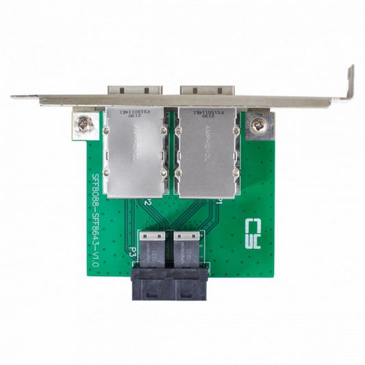 CY Dual Ports Mini SAS SFF-8088 To Internal SAS HD SFF-8643 PCBA Female Adapter With Low Profile Bracket SF-030