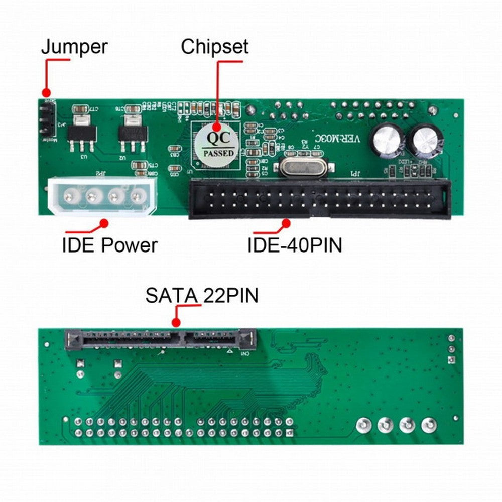 CY SATA Disk to IDE/PATA 40Pin Motherboard Converter Adapter PCBA for Desktop 2.5 3.5" Hard Disk Drive EP-014