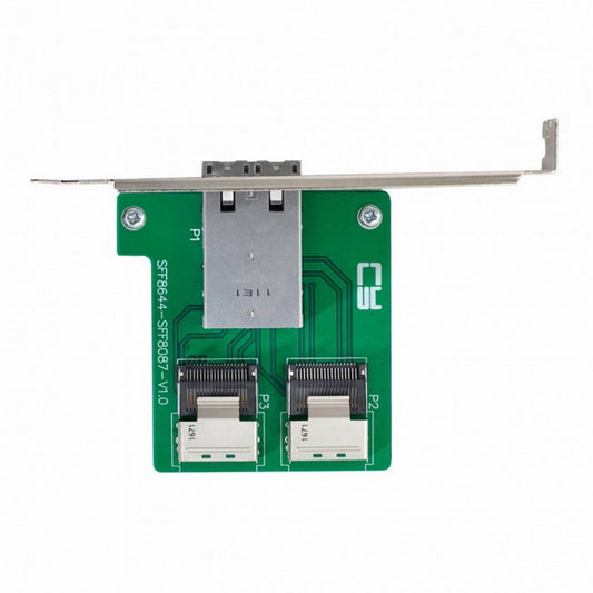 CY Dual Ports Mini SAS HD SFF-8644 To Internal Mini SAS SFF-8087 PCBA Female Adapter With Low Profile Bracket SF-019