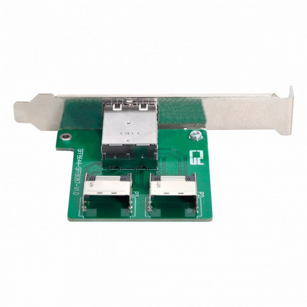 CY Dual Ports Mini SAS HD SFF-8644 To Internal Mini SAS SFF-8087 PCBA Female Adapter With Low Profile Bracket SF-019