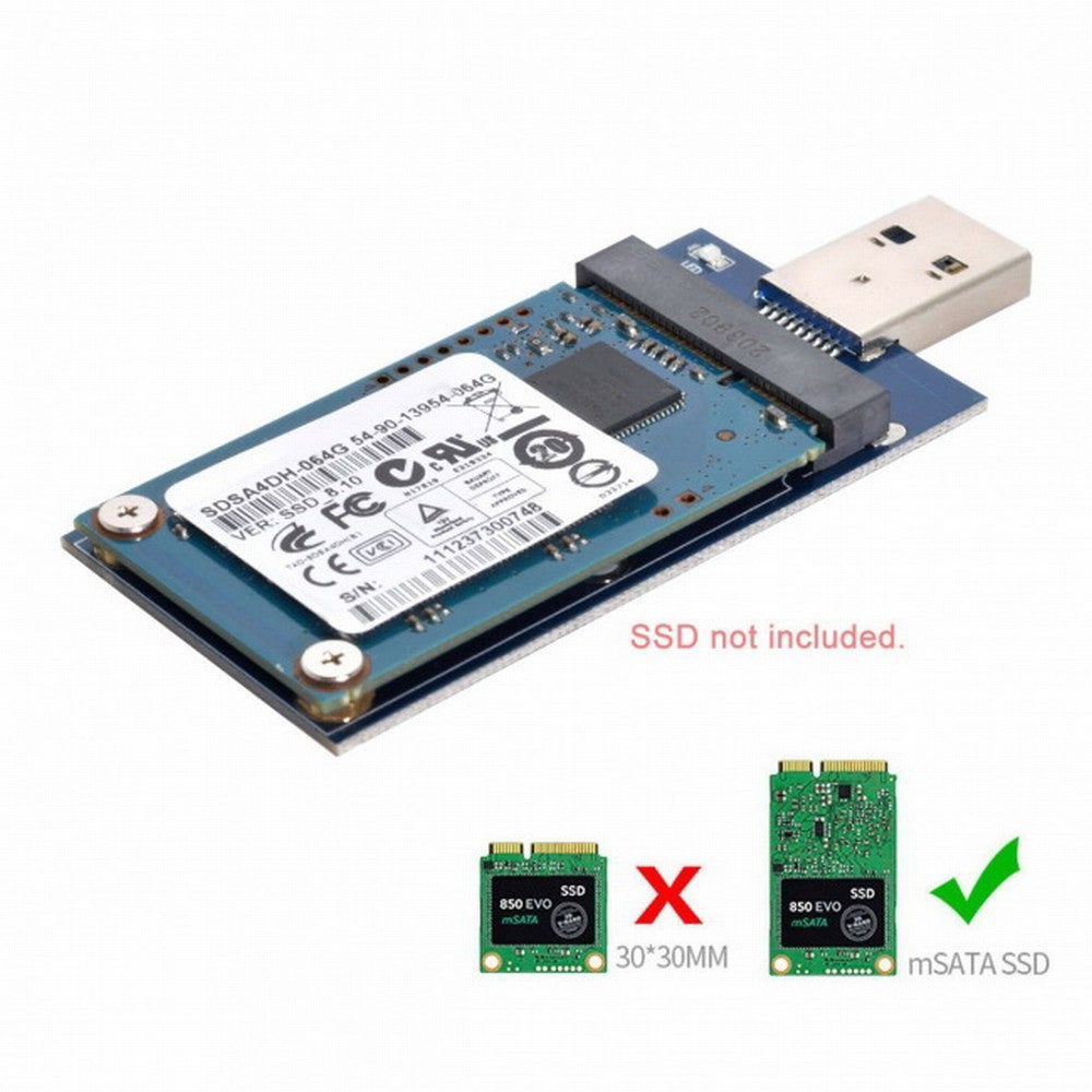 CY Mini PCI-E mSATA to USB 3.0 External SSD PCBA Conveter Adapter Pen Driver Card with Case U3-034