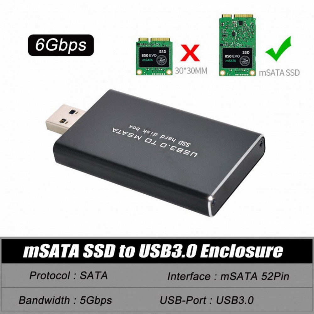 CY Mini PCI-E mSATA to USB 3.0 External SSD PCBA Conveter Adapter Pen Driver Card with Case U3-034