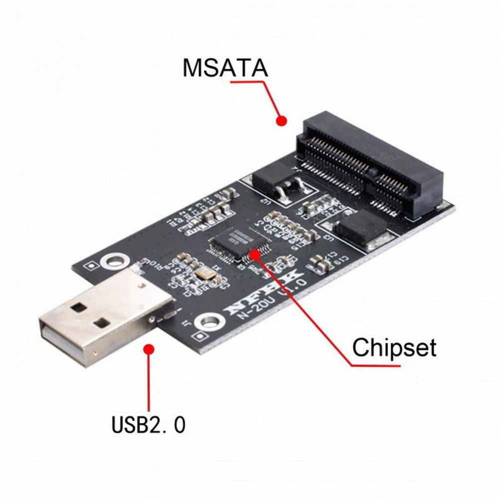 CY Mini PCI-E mSATA to USB 2.0 External SSD PCBA Conveter Adapter Pen Driver Card without Case U2-008