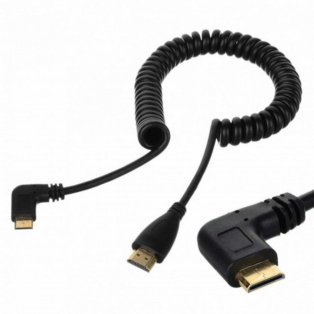 CY 90 Degree Right Angled Type Mini HDMI Male to HDMI Male Stretch Spring Cable 4K 60hz 1.2m HD-108-RI