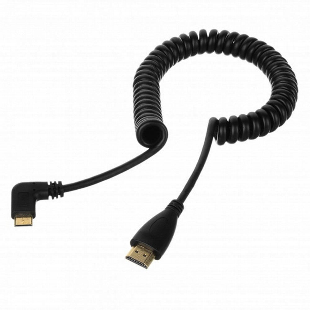 CY 90 Degree Right Angled Type Mini HDMI Male to HDMI Male Stretch Spring Cable 4K 60hz 1.2m HD-108-RI