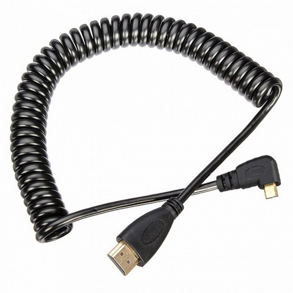 CY Stretch Left Angled 90 Degree Micro HDMI to HDMI Male HDTV Cable 4K for Cell Phone Tablet Camera HD-110-LE