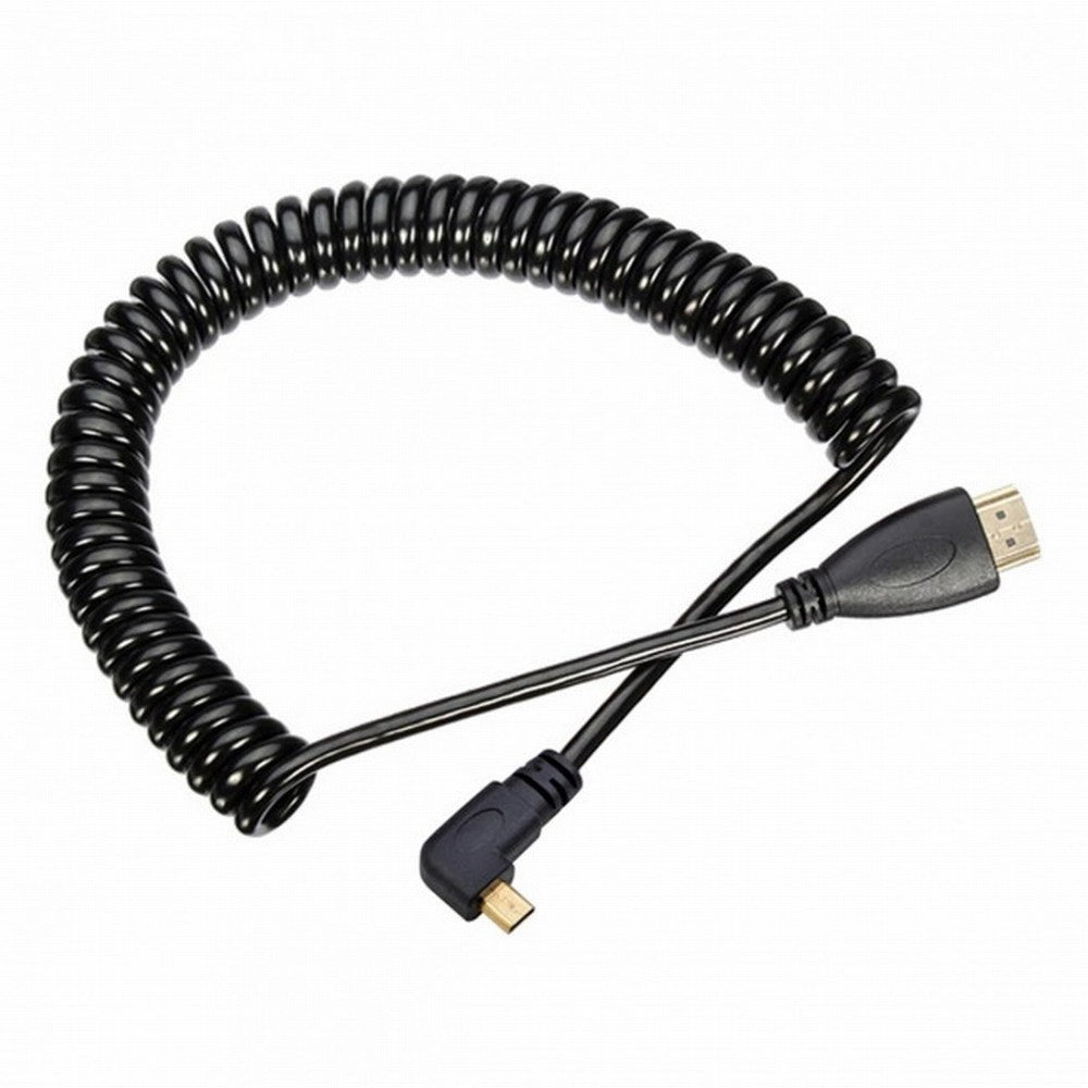 CY Stretch Right Angled 90 Degree Micro HDMI to HDMI Male HDTV Cable for Cell Phone Tablet Camera HD-110-RI