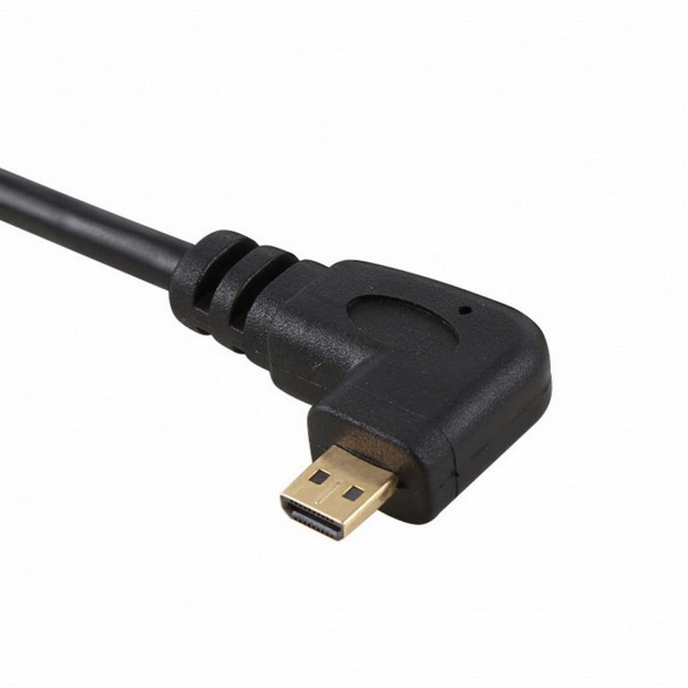 CY Stretch Right Angled 90 Degree Micro HDMI to HDMI Male HDTV Cable for Cell Phone Tablet Camera HD-110-RI