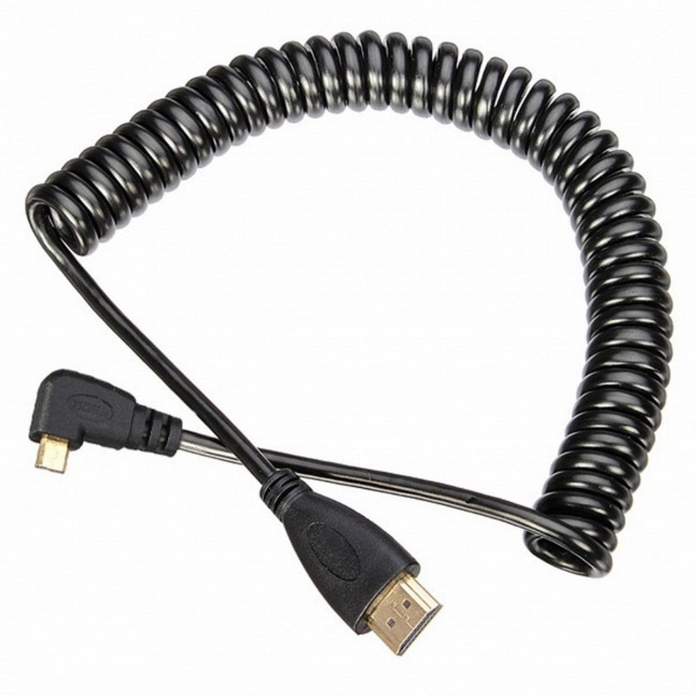 CY Stretch Right Angled 90 Degree Micro HDMI to HDMI Male HDTV Cable for Cell Phone Tablet Camera HD-110-RI