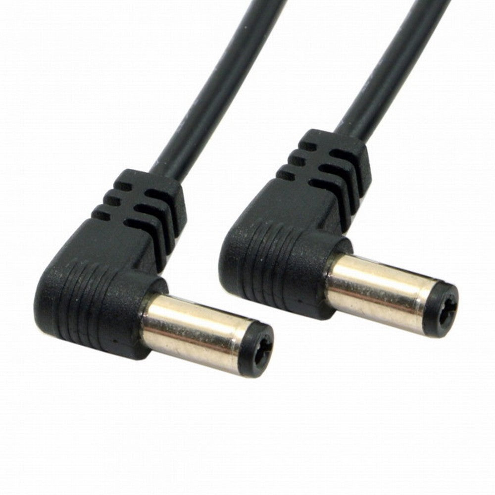 CY DC Power 5.5 x 2.1mm / 2.5mm Male to 5.5 2.1/2.5mm Male Plug Cable Right Angled 90 Degree 60cm PW-051