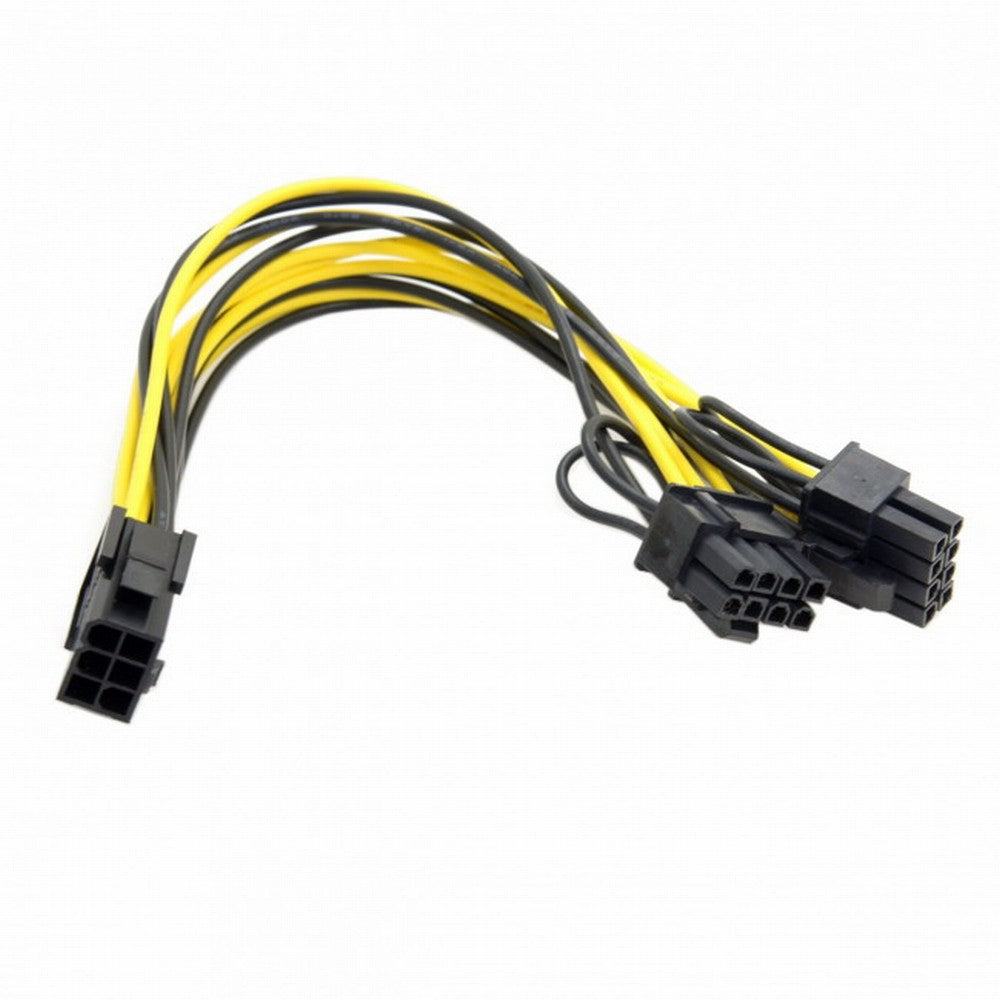 CY PCI-E PCI Express ATX 6Pin Male to Dual 8Pin 6Pin Female Video Card Extension Splitter Power Cable PW-028