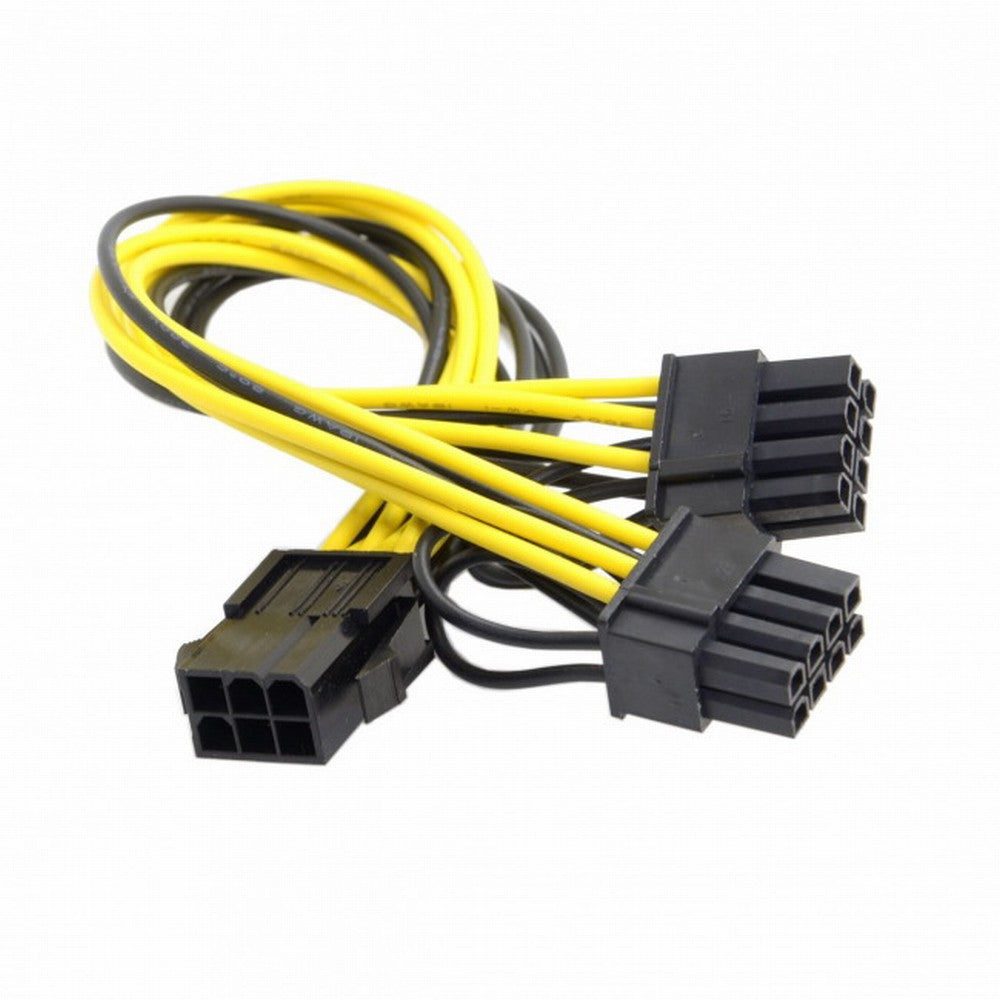 CY PCI-E PCI Express ATX 6Pin Male to Dual 8Pin 6Pin Female Video Card Extension Splitter Power Cable PW-028