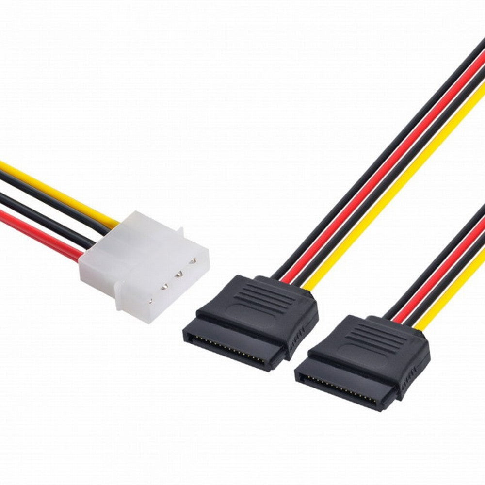 CY IDE to Dual SATA II 15pin Y Splitter 10cm Hard Disk Power Supply Extension Cable SA-056