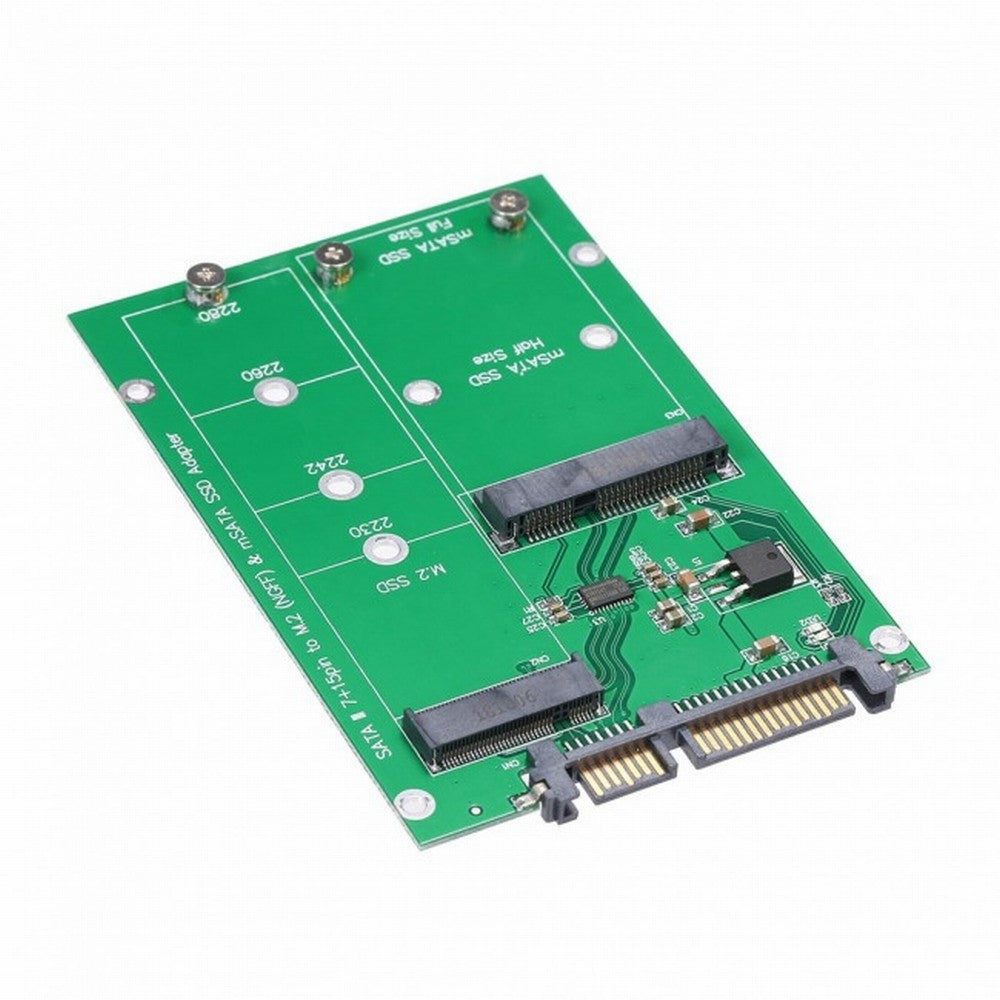 CY 2 in 1 Combo Mini PCI- E 2 Lane M.2 NGFF mSATA SSD to SATA 3.0 III Adapter Converter PCBA SA-130