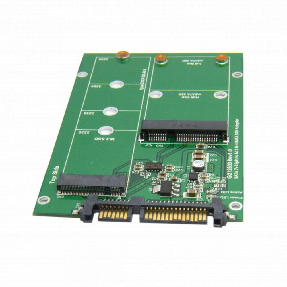 CY 2 in 1 Combo Mini PCI- E 2 Lane M.2 NGFF mSATA SSD to SATA 3.0 III Adapter Converter PCBA SA-130