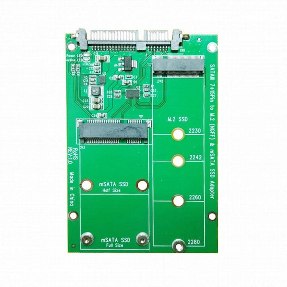 CY 2 in 1 Combo Mini PCI- E 2 Lane M.2 NGFF mSATA SSD to SATA 3.0 III Adapter Converter PCBA SA-130