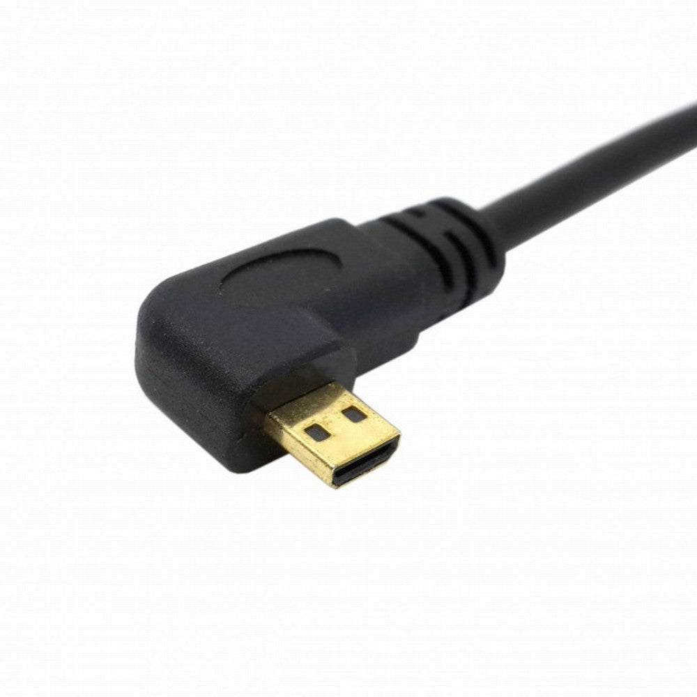 CY Left Angled 90 Degree Micro HDMI to HDMI Male HDTV Cable for Cell Phone Tablet Camera HD-066-LE