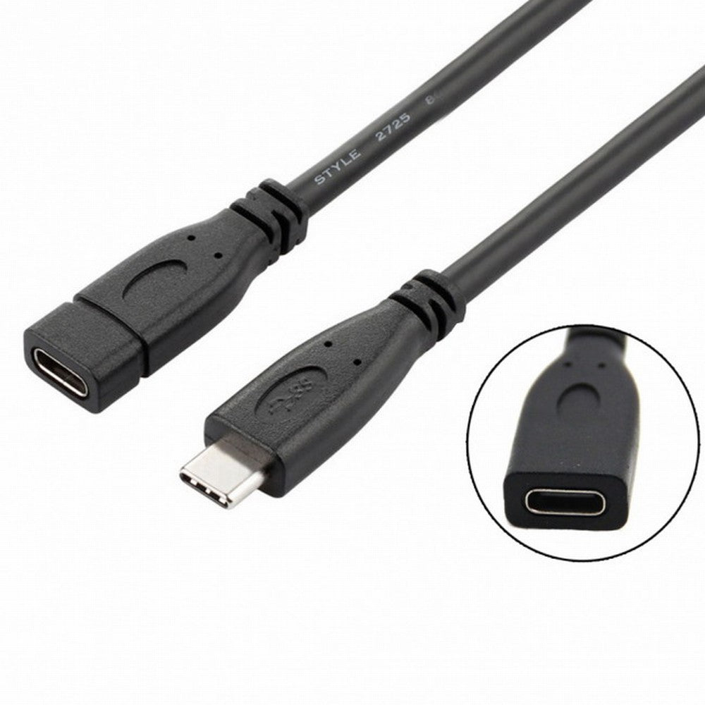 CY USB-C USB 3.1 Type C Male to Female Extension Data Cable for Macbook Tablet Mobile Phone 20cm UC-218-BK-0.2M