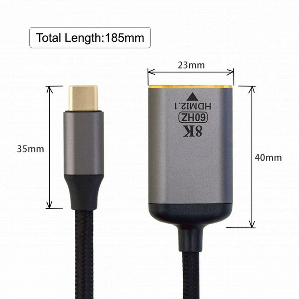 CY USB4 USB-C Type-C Source to Female HDMI 2.1 Cable Display 8K 60HZ UHD 4K HDMI Male Monitor UC-006-H8K