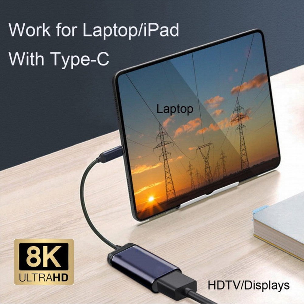 CY USB4 USB-C Type-C Source to Female HDMI 2.1 Cable Display 8K 60HZ UHD 4K HDMI Male Monitor UC-006-H8K