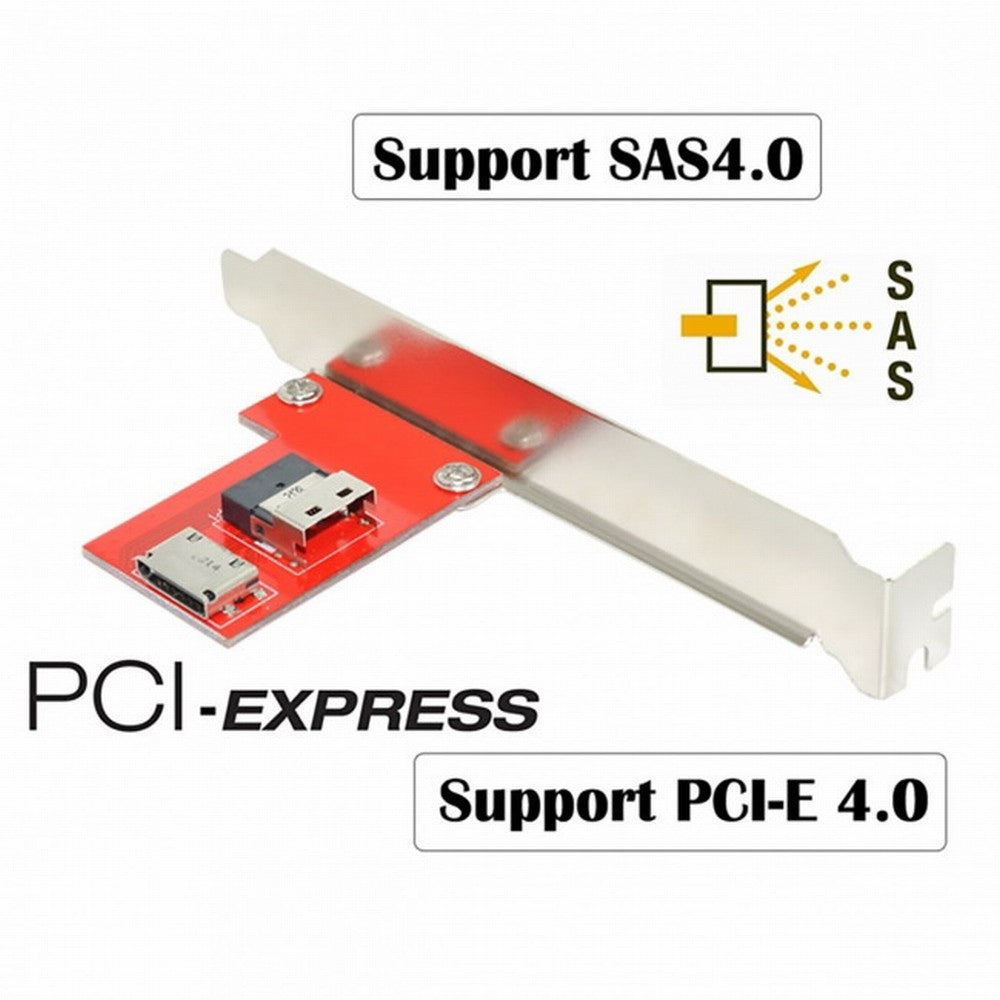 CY PCI-Express 4.0 Slimline SAS SFF-8654 to Oculink SFF-8611 SFF-8612 PCBA Female Adapter With Bracket SF-043