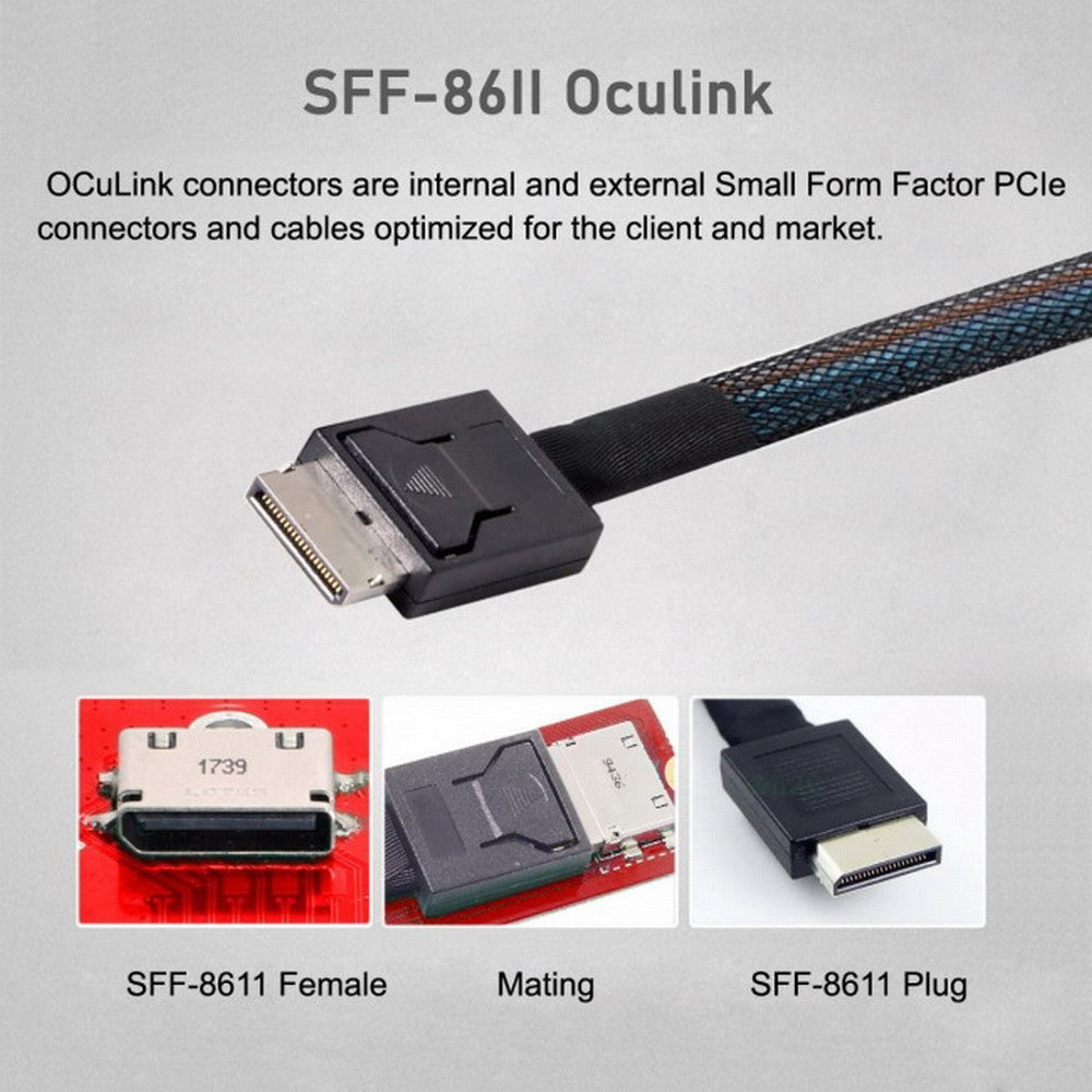 CY PCI-Express 4.0 Slimline SAS SFF-8654 to Oculink SFF-8611 SFF-8612 PCBA Female Adapter With Bracket SF-043