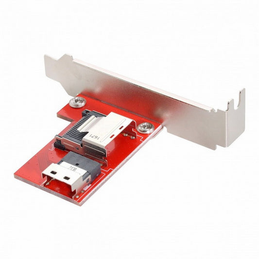 CY PCI-Express 4.0 Slimline SAS SFF-8654 to Mini SAS SFF-8087 PCBA Female Adapter With Bracket SF-045