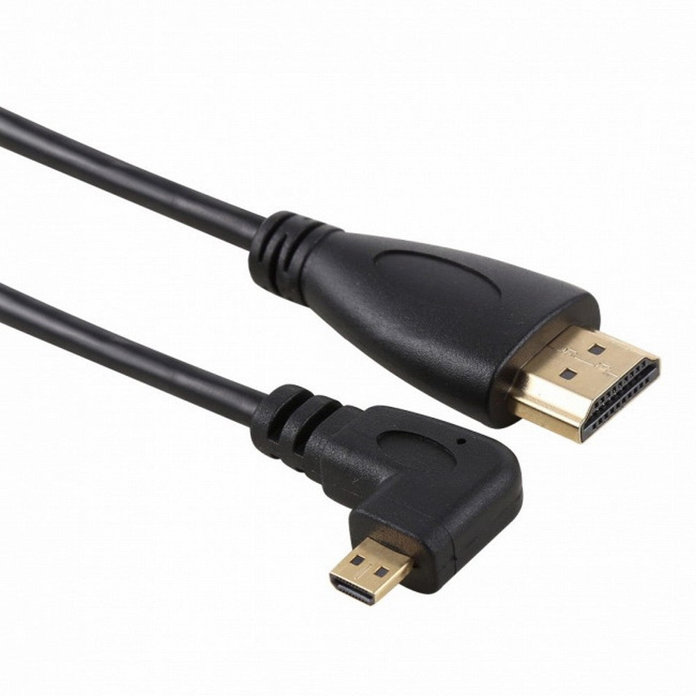 CY Right Angled 90 Degree Micro HDMI to HDMI Male HDTV Cable for Cell Phone Tablet Camera HD-066-RI