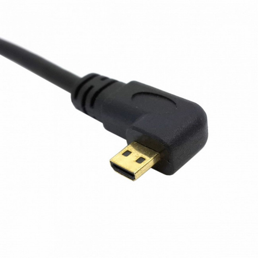 CY Right Angled 90 Degree Micro HDMI to HDMI Male HDTV Cable for Cell Phone Tablet Camera HD-066-RI